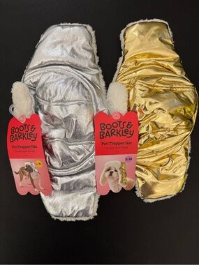 Boots & Barkley Metallic Pet Trapper Hats - Silver & Gold